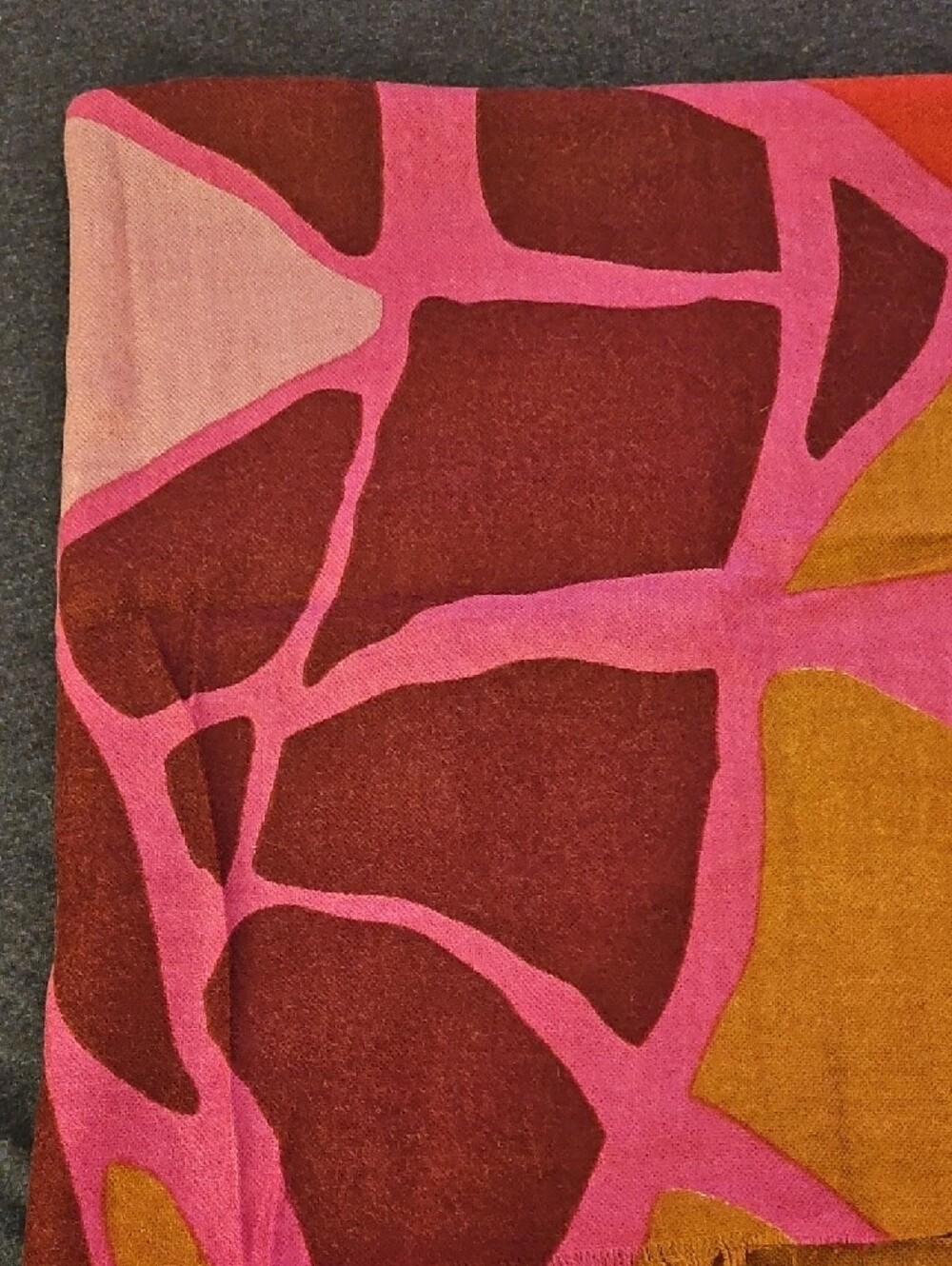 Bold Pink, Plum and Gold Geometric Blanket Scarf